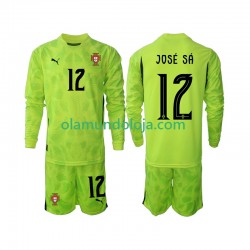 Camisola Portugal Jose Sa 12 Guarda-redes Criança Equipamento Primeiro 2025 Manga Comprida